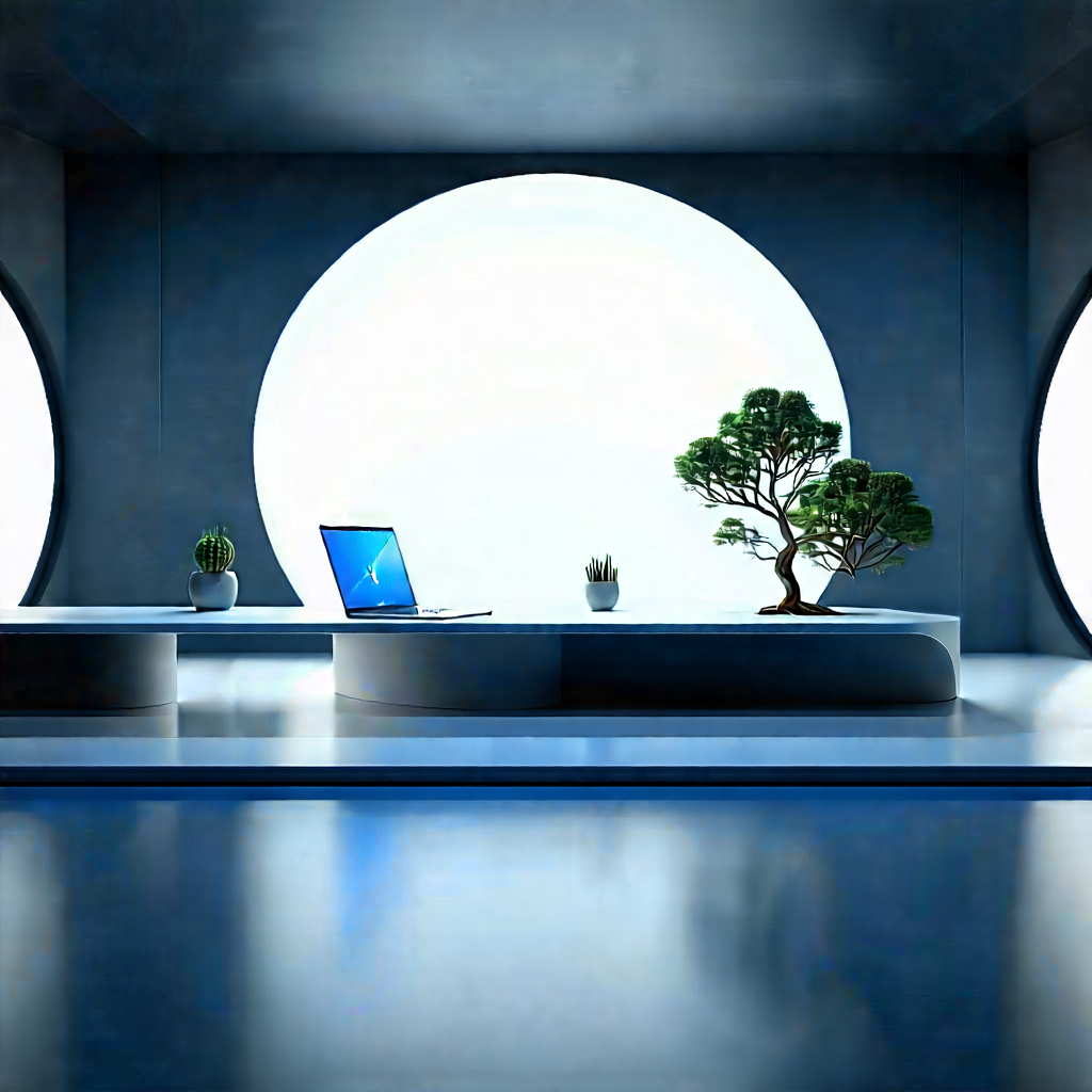 Futuristic Tech Startup Office With Room Large