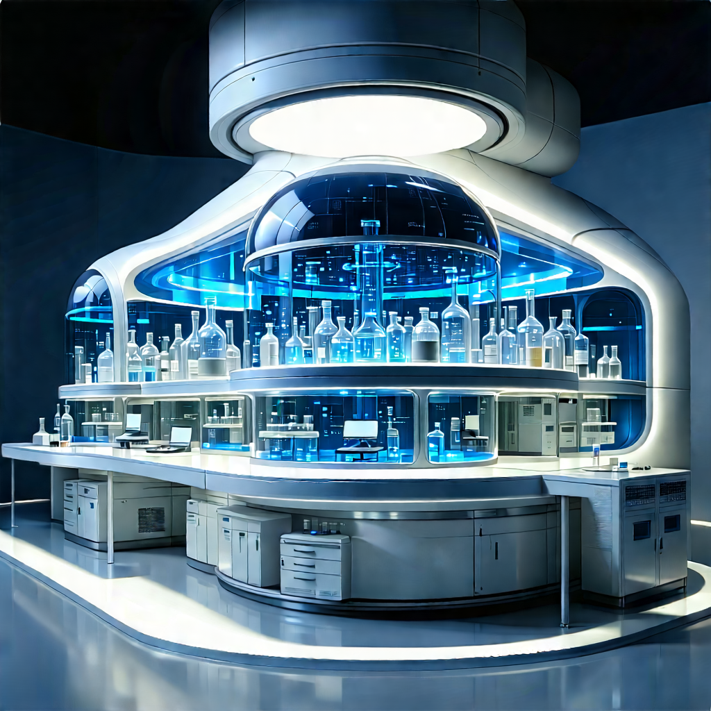 Futuristic Research Laboratory With Large, Well-lit