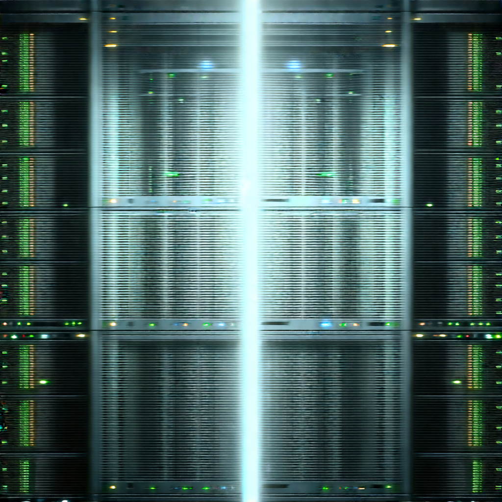 Server rack with data streams