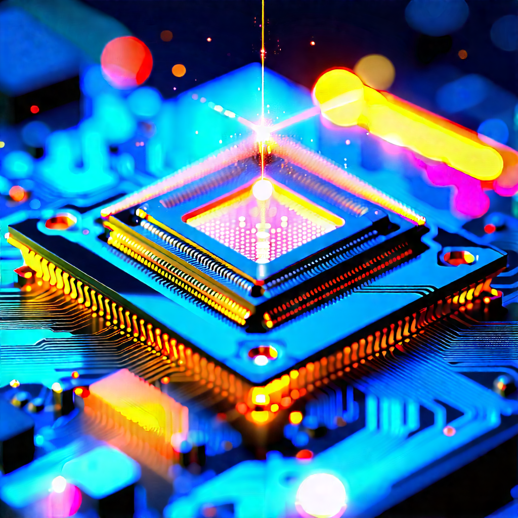 Microchip With Laser Scanning With Close-up Computer