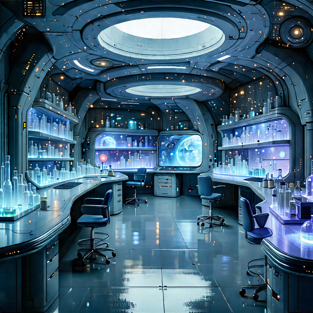 (futuristic:1.16) Research Laboratory With Futuristic Laboratory