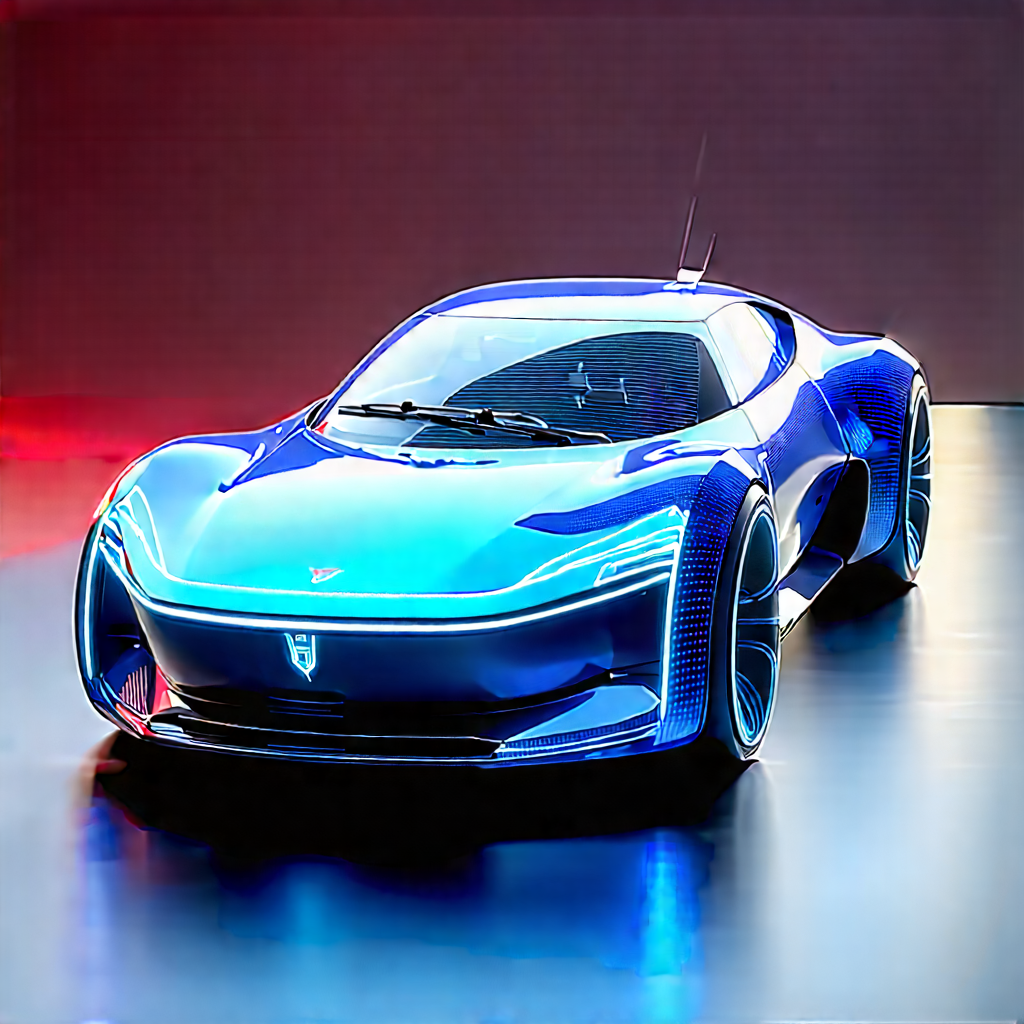 Innovative Electric Vehicle Design With Blue Sports