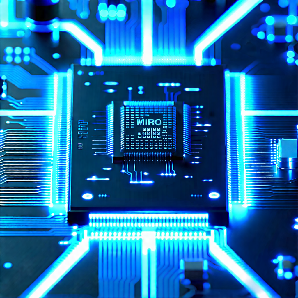 Microchip with blue light (glow:1.14)