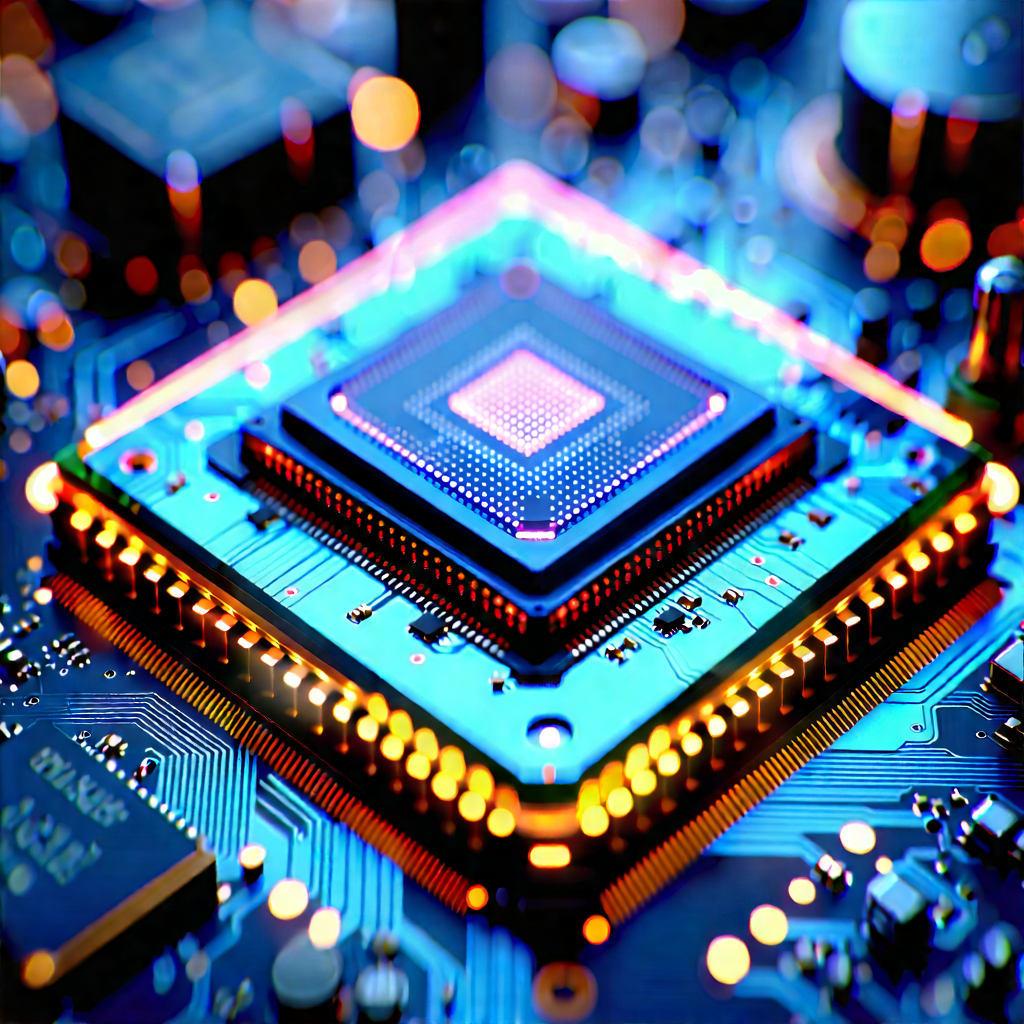 Close-up of microprocessor