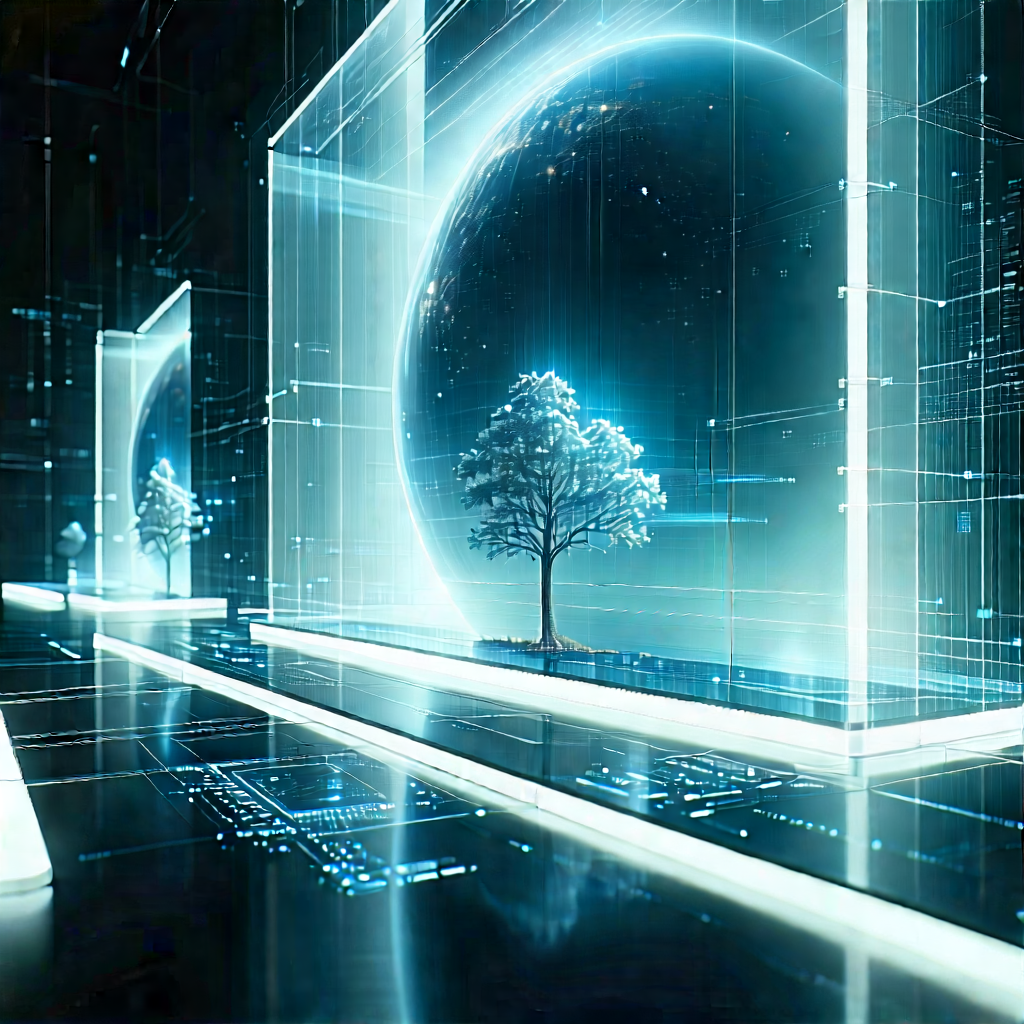 Futuristic (digital:1.25) workspace