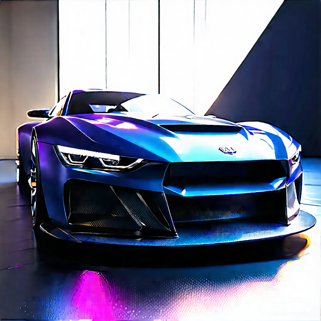 Automotive Technology In Design Studio With Blue Sports