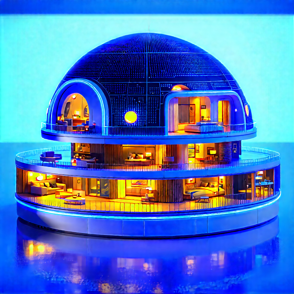 Futuristic Smart Home With Futuristic, Round