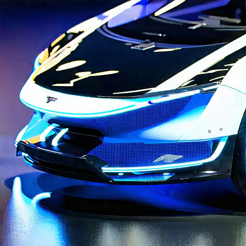 Innovative Electric Vehicle (design:1.3) With Blue White
