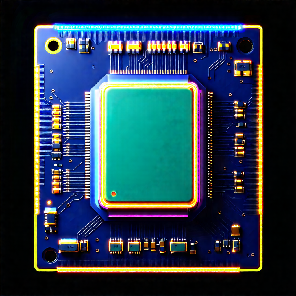 Microchip with neon accents