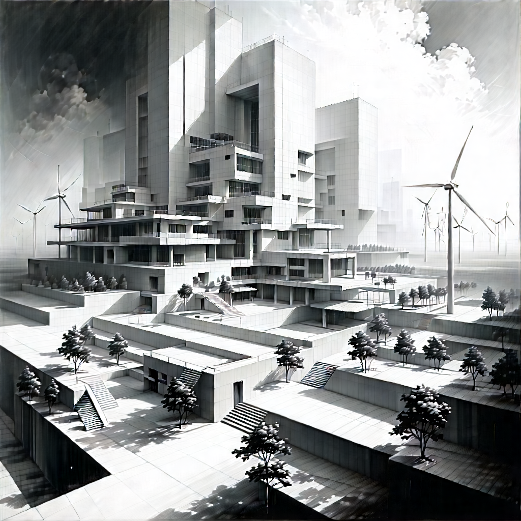 Innovative Renewable Energy (design:1.3) With Black White