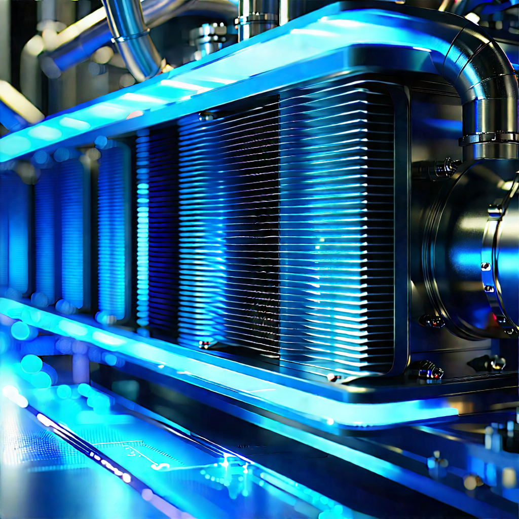 Close-up Of Cooling System With Large Blue