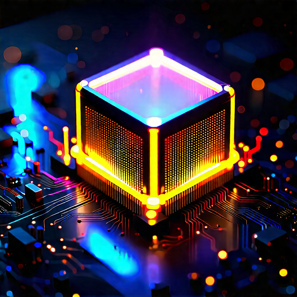 Quantum computer with neon accents
