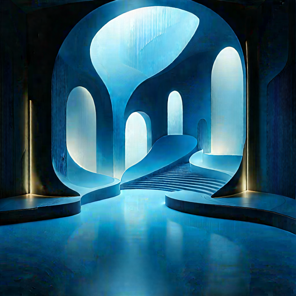 Futuristic tech startup office