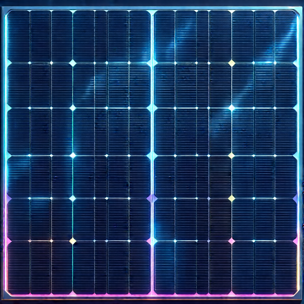 Solar Panel With Neon Accents With Solar Panel