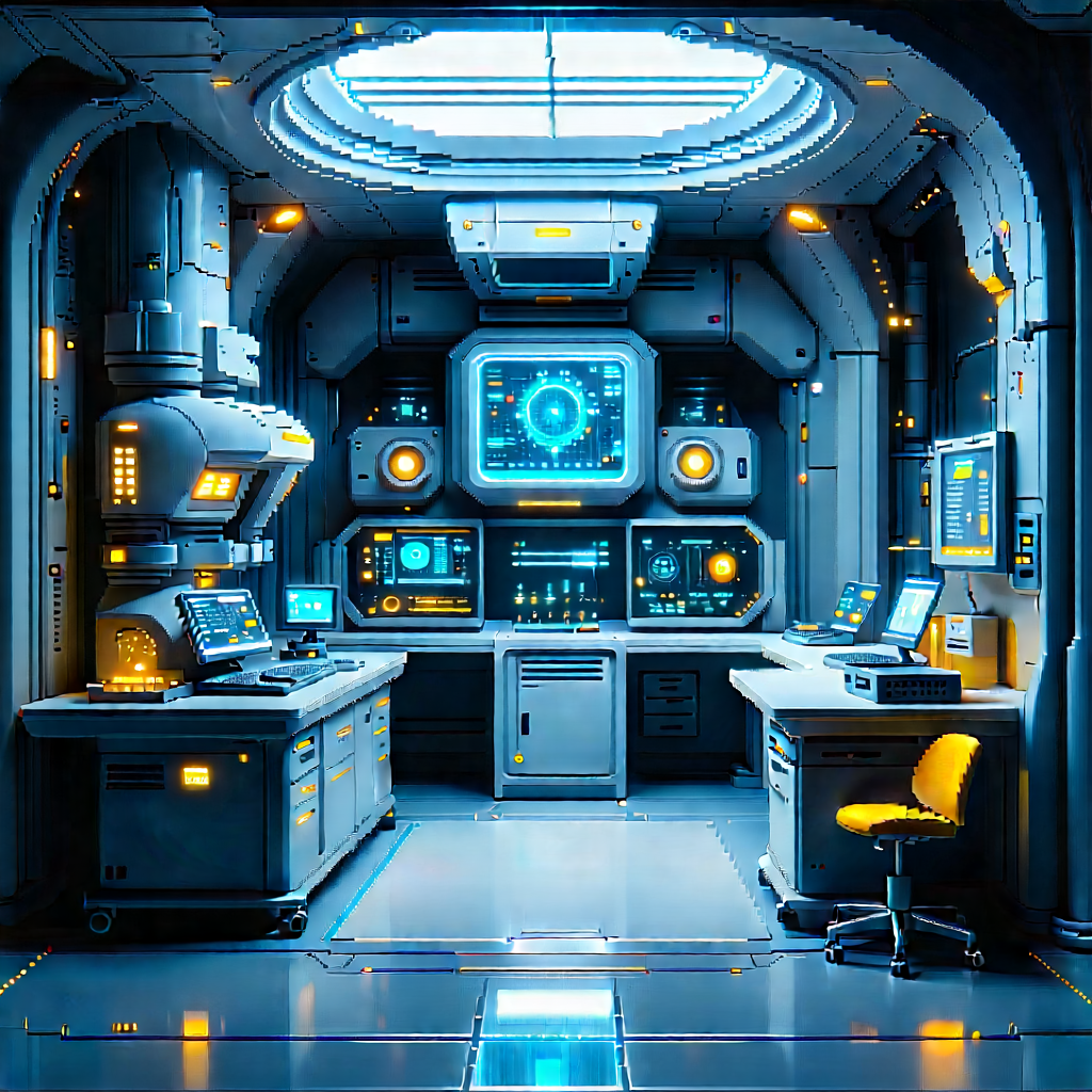Futuristic Research Laboratory With Futuristic Setting,