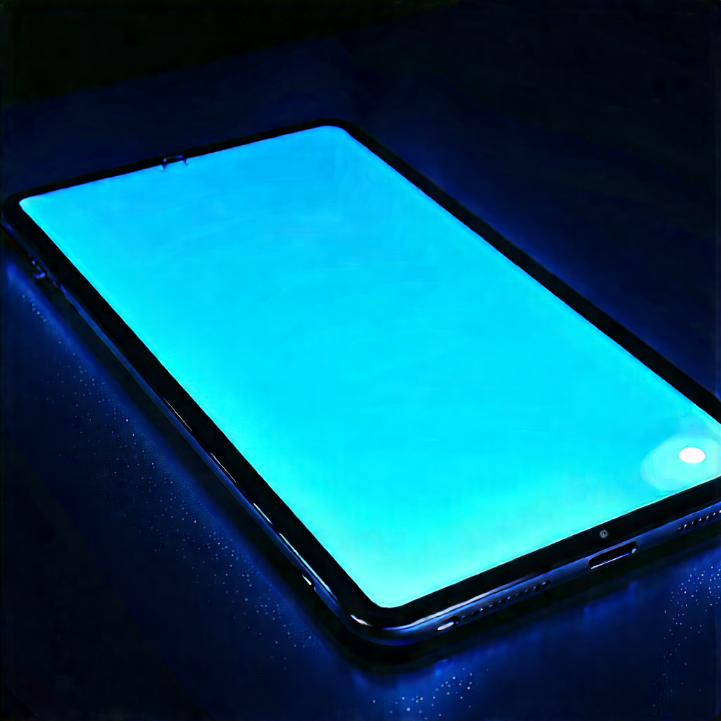 Tablet With Glowing Screen With Cell Phone