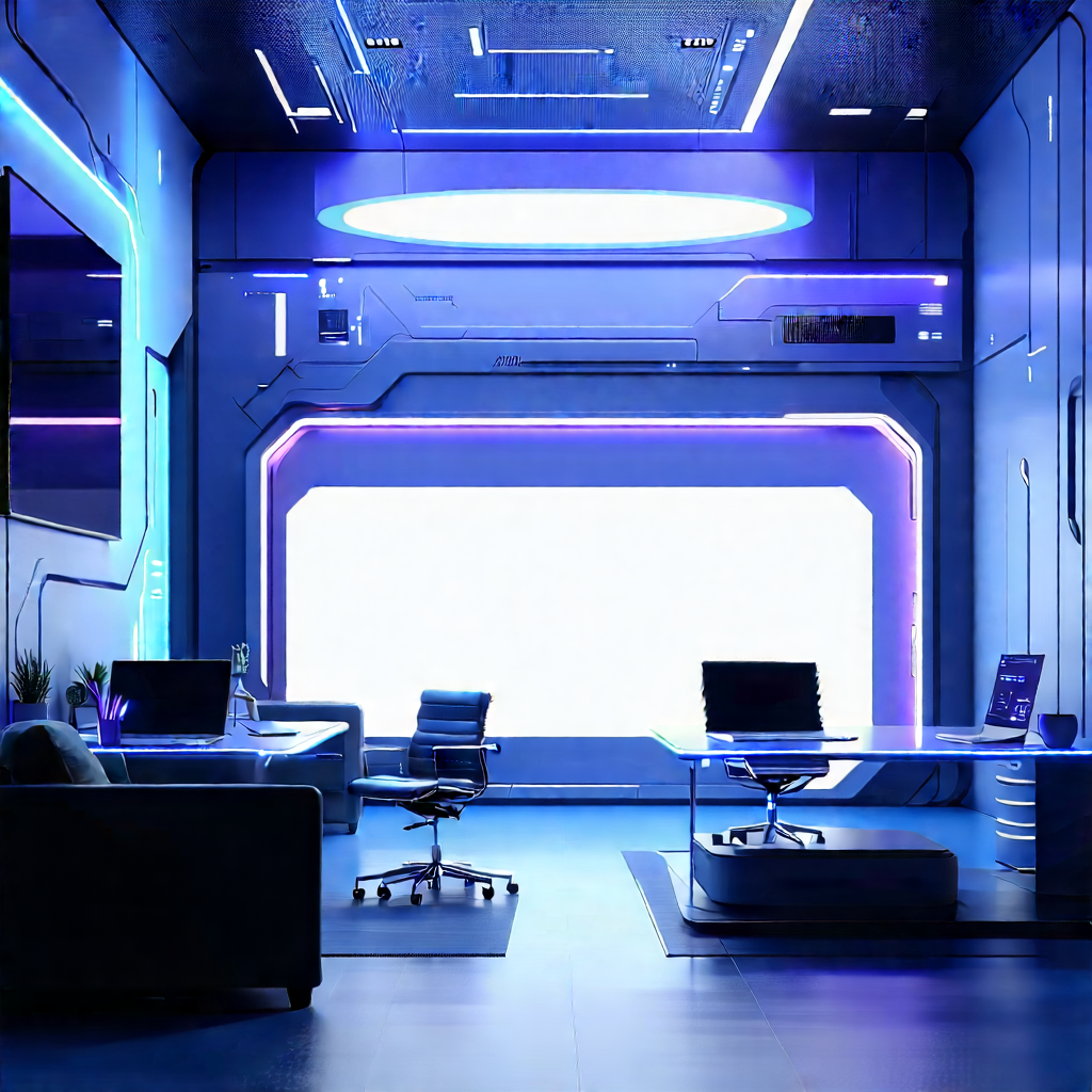 Futuristic Tech Startup Office With Futuristic Room,
