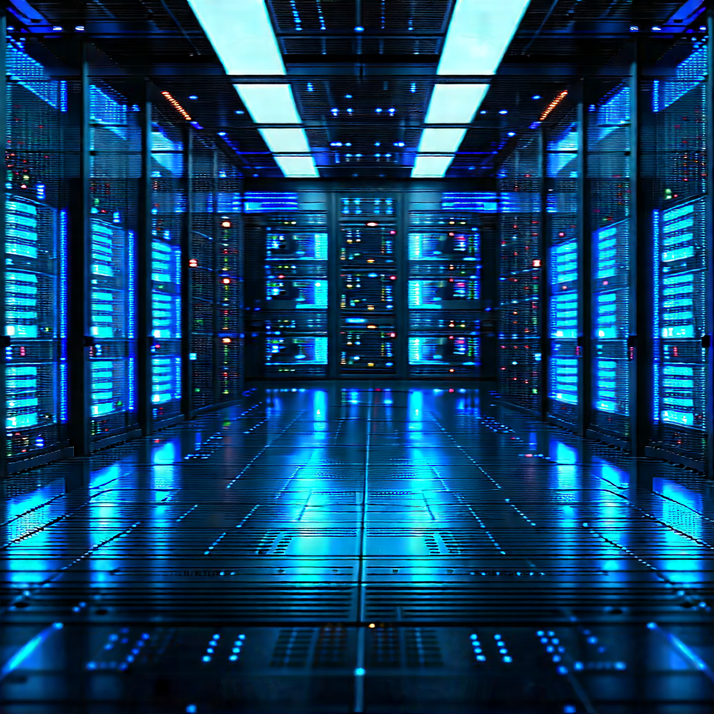 Futuristic Server Room With Image, There