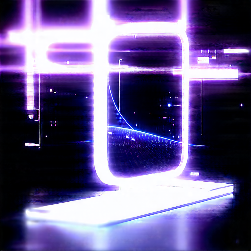 Futuristic Smart Home With Purple Light
