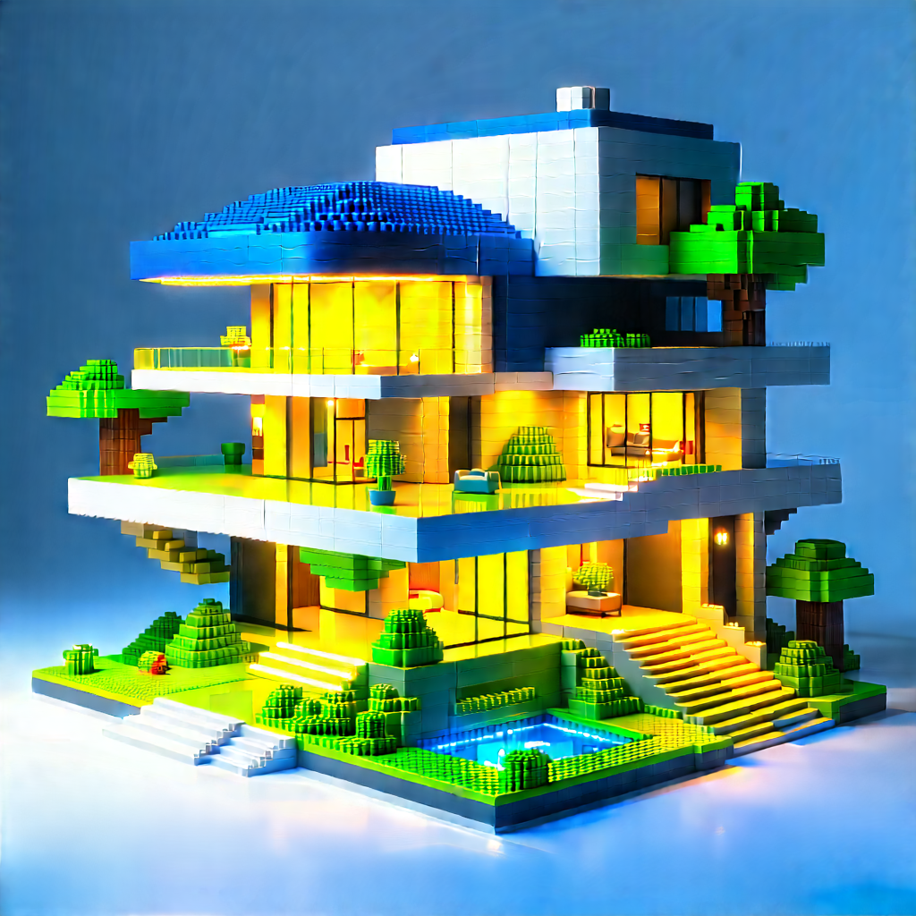Futuristic Smart Home With Large, Intricate