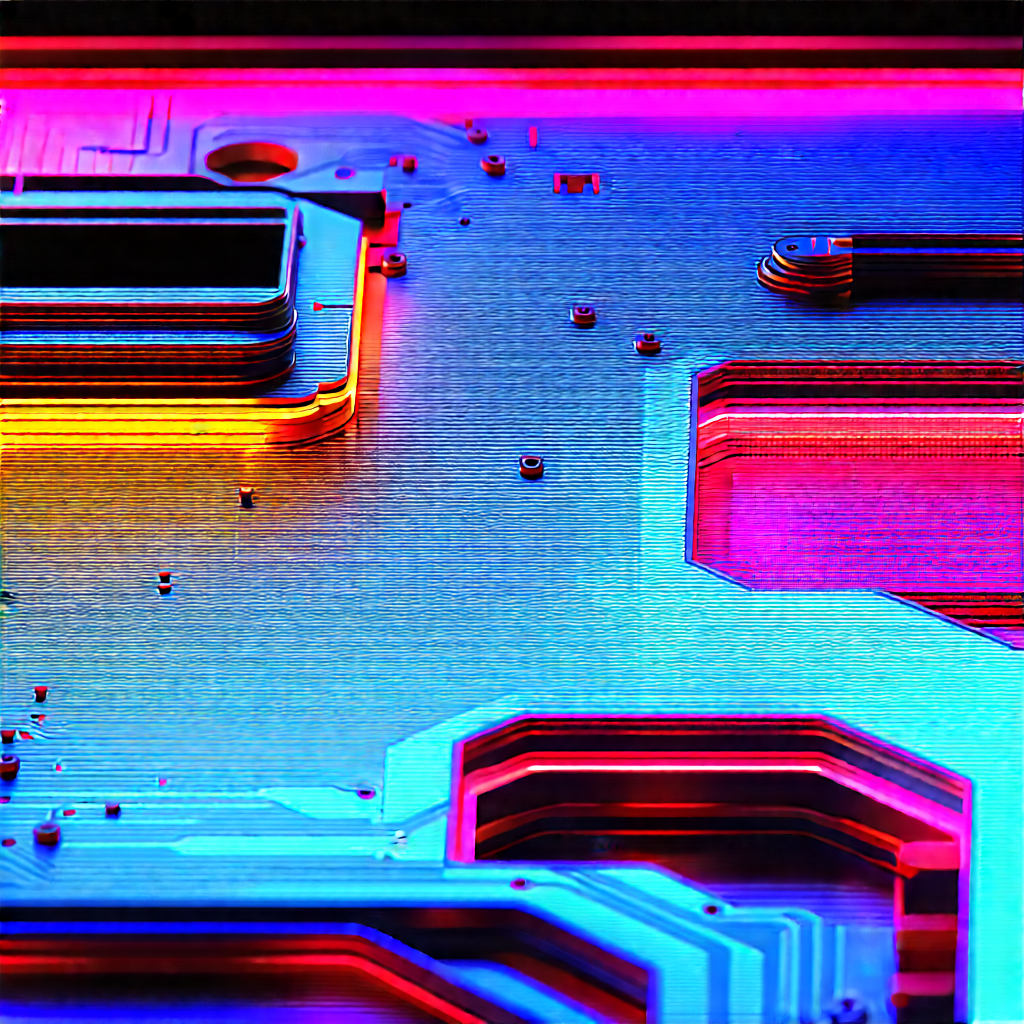 Circuit board with neon accents