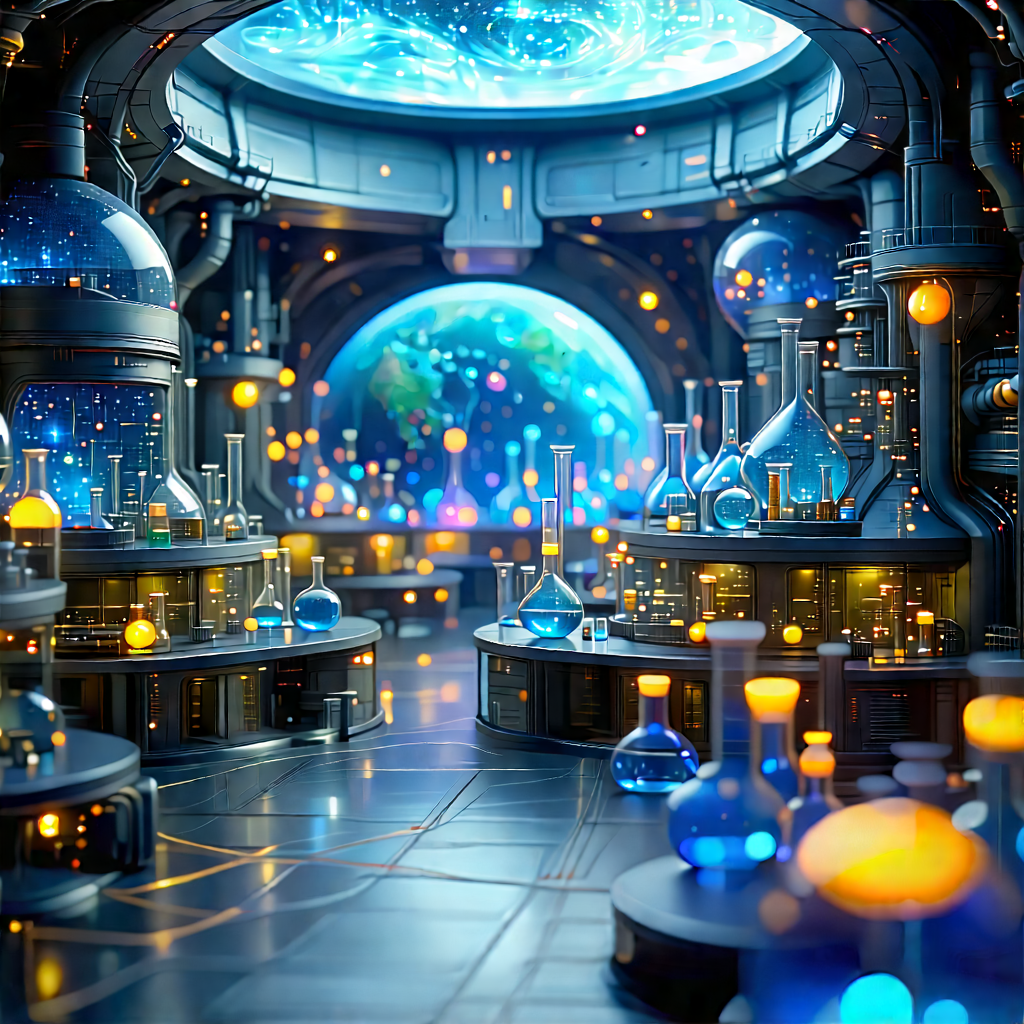 Futuristic research laboratory