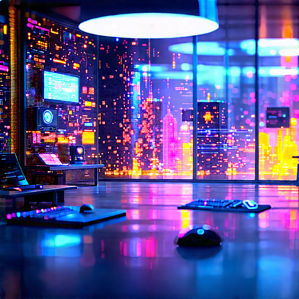 Futuristic Tech Startup Office With Image, There