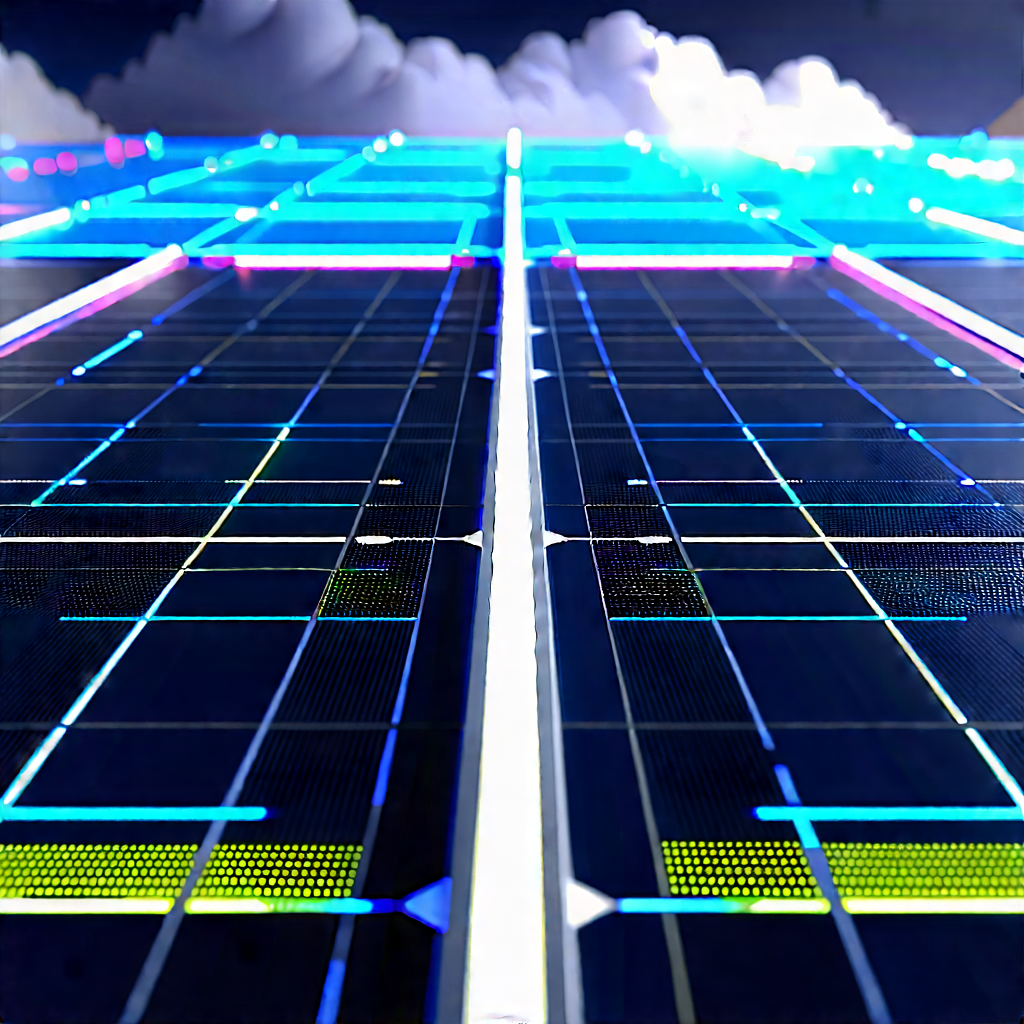 Solar panel with neon accents