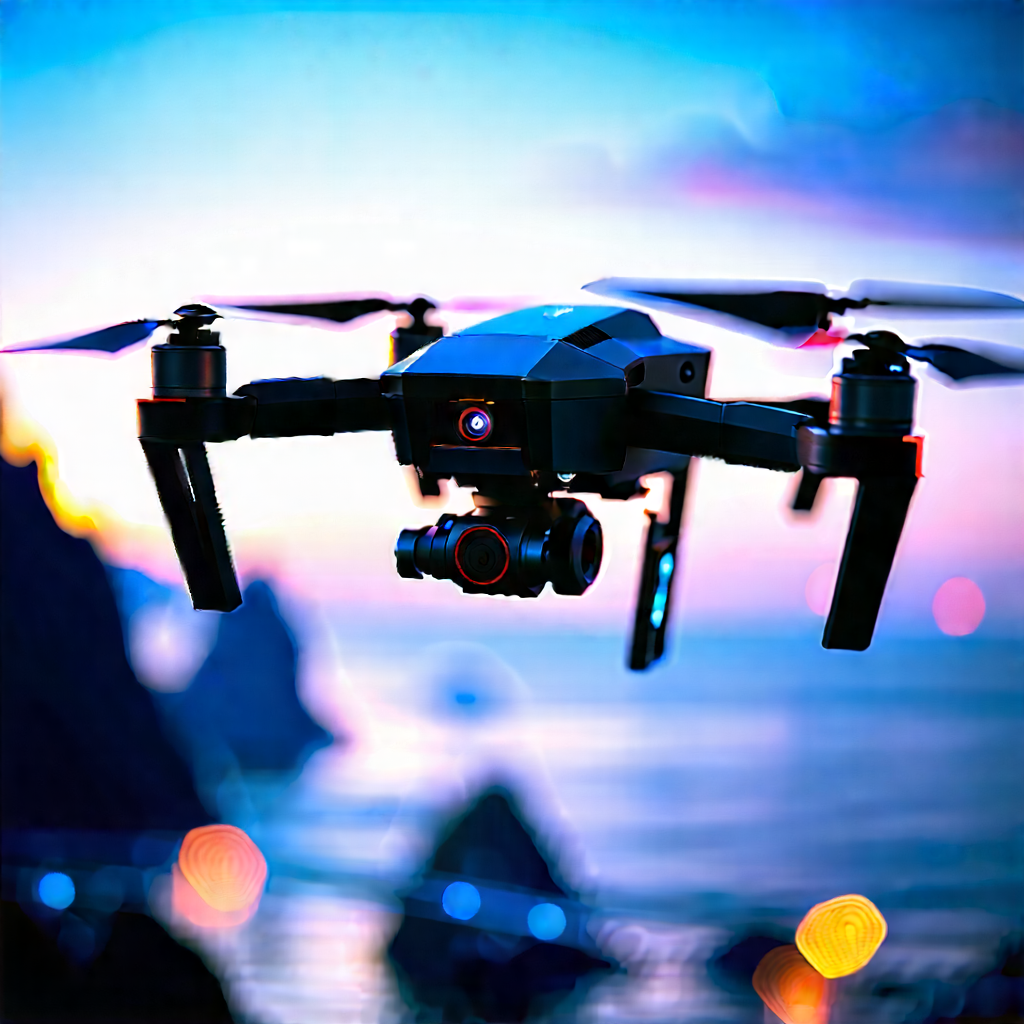 Drone With Digital Artwork With Black Drone