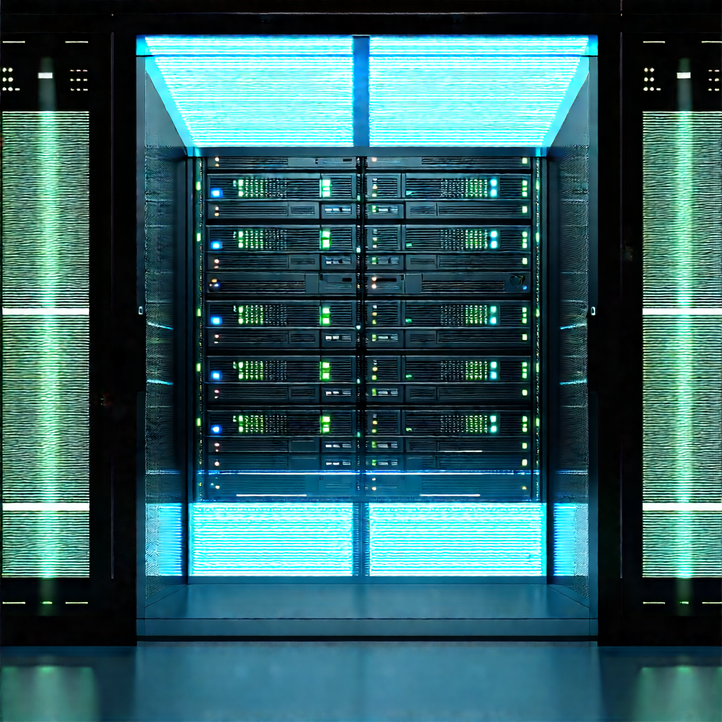 Server rack with holographic projection