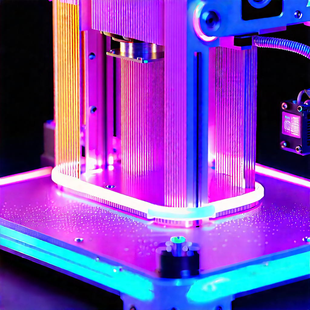 3d printer with neon accents