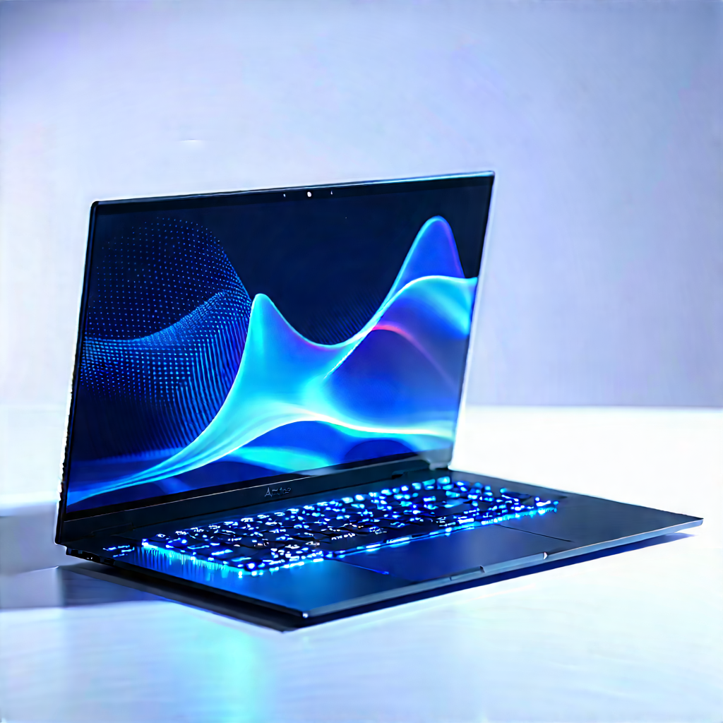 Laptop With Holographic Display With Black Laptop