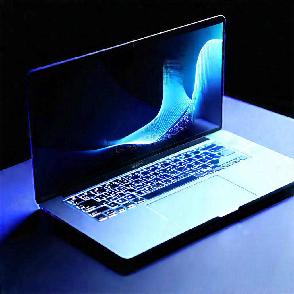 Laptop With Data Visualization With Laptop Computer