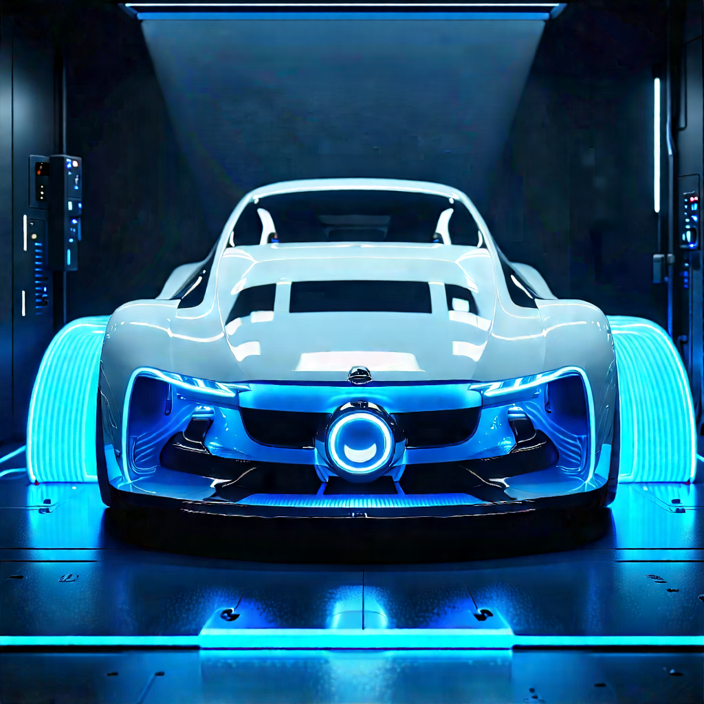 Automotive Technology In Manufacturing Facility With White Sports