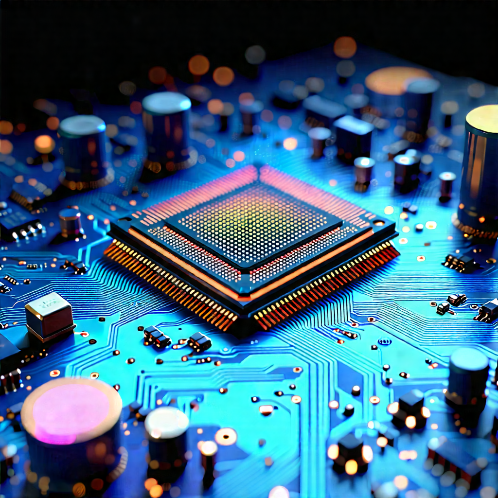 Close-up Of Microprocessor With Close-up Computer