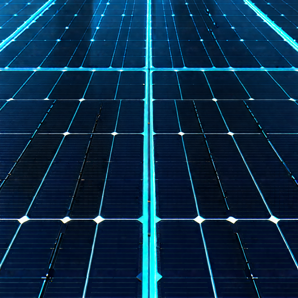 Solar panel with neon accents