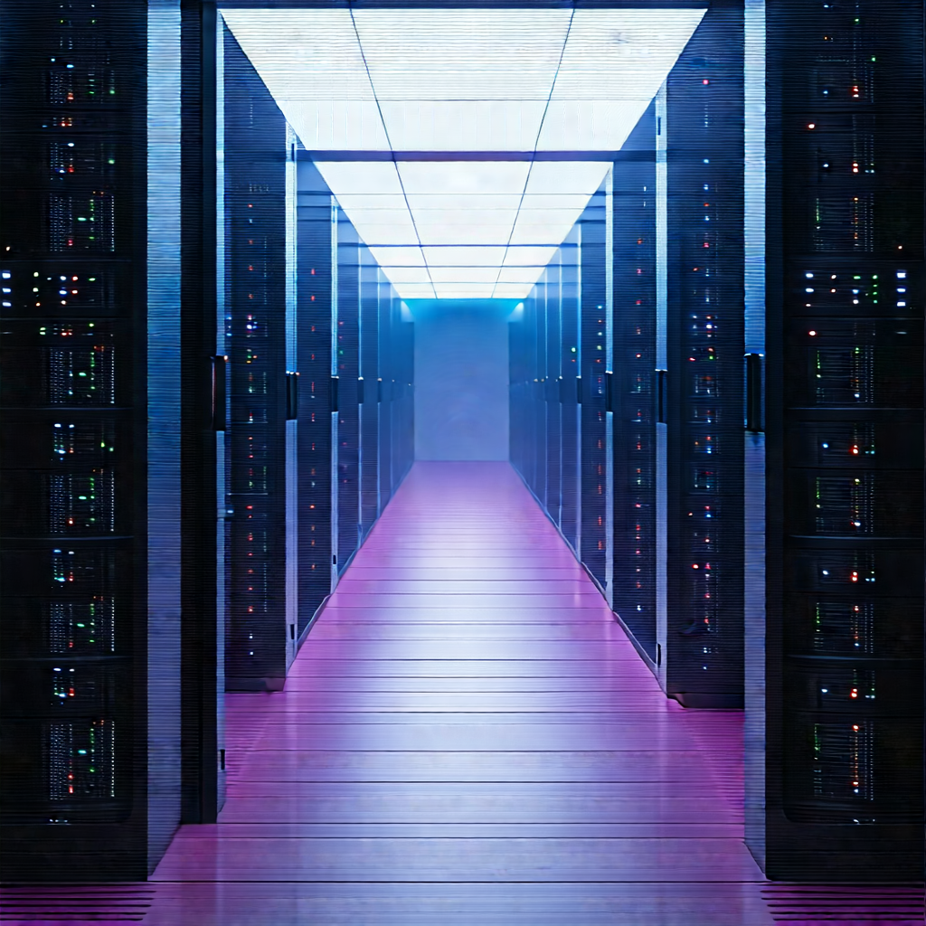 (futuristic:1.23) Server Room With Image, There