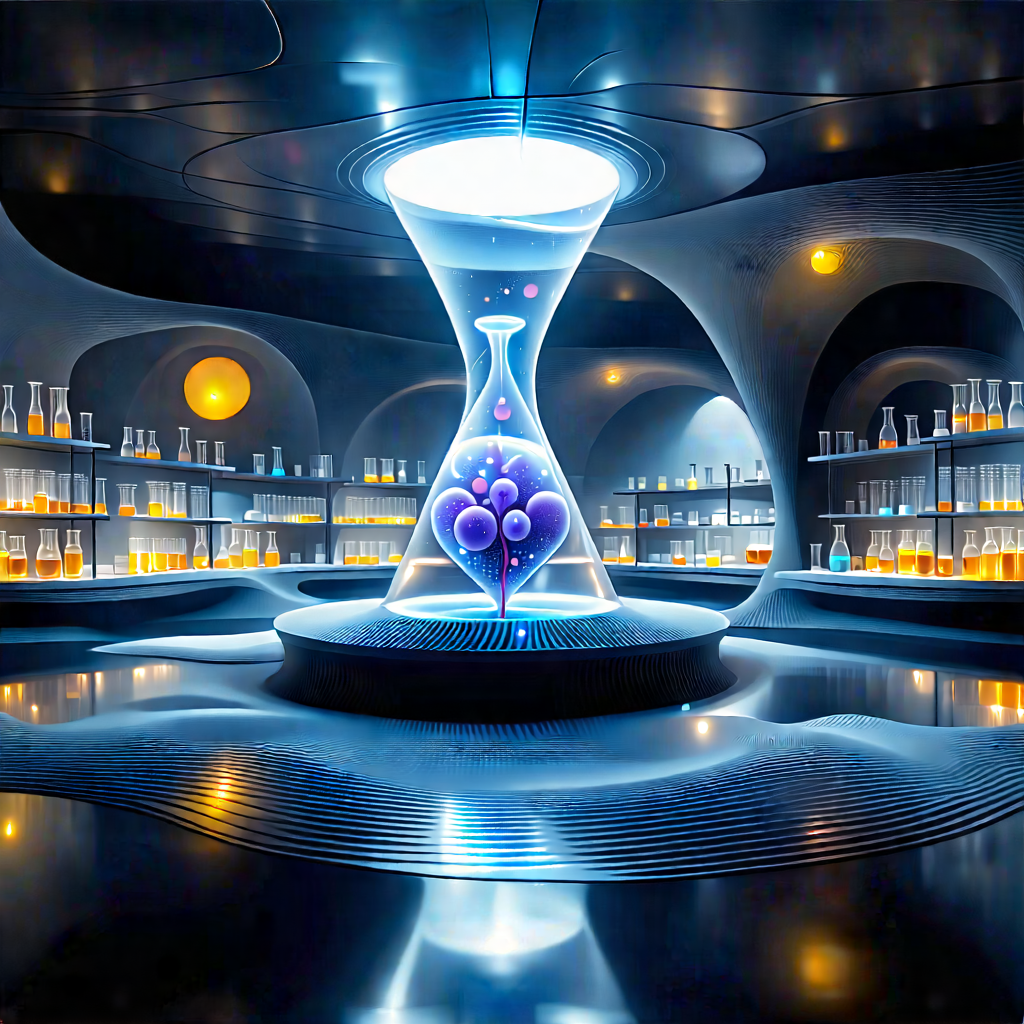 (futuristic:1.33) Research Laboratory With Image, There