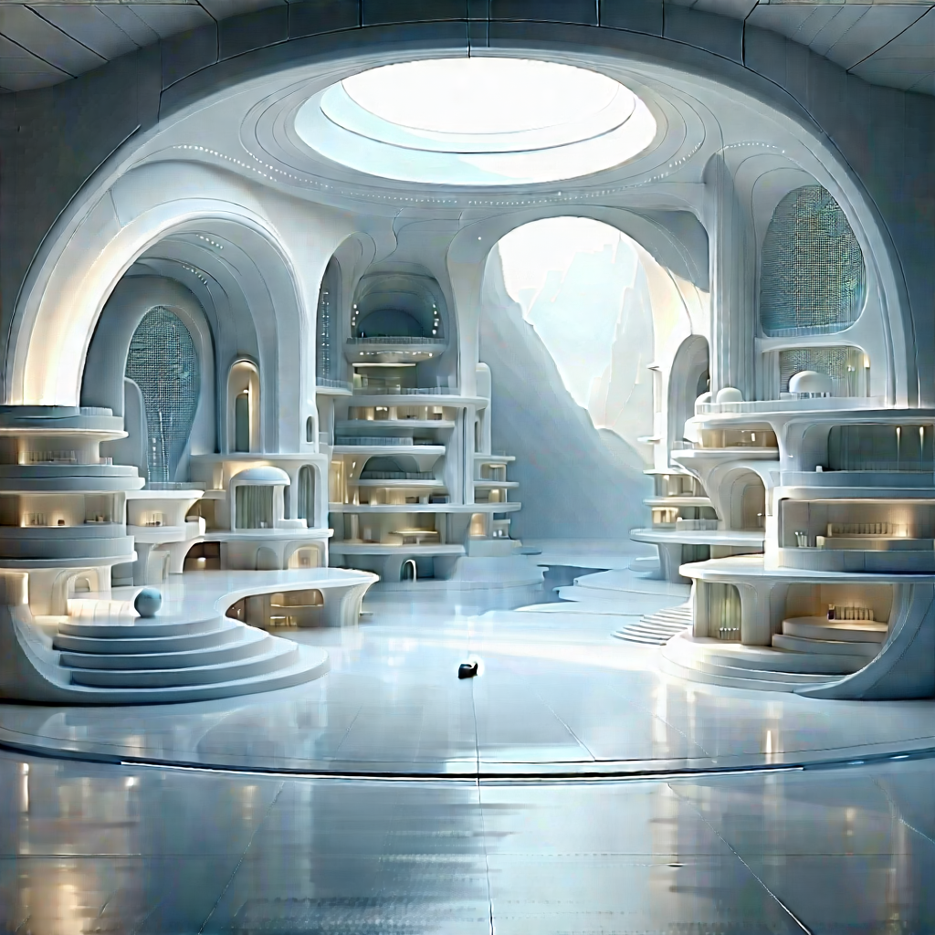 (futuristic:1.25) Tech Startup Office With Image