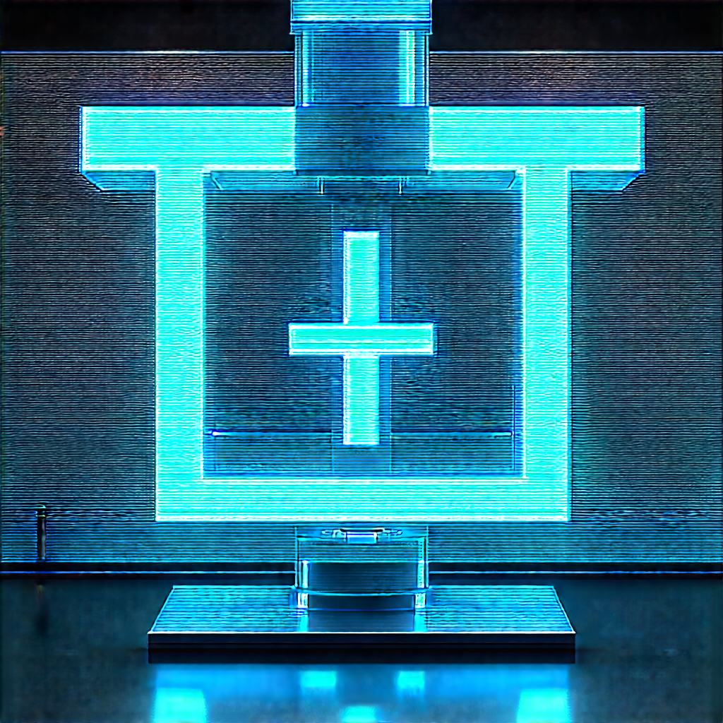 Financial Technology In Modern Laboratory With Large Blue