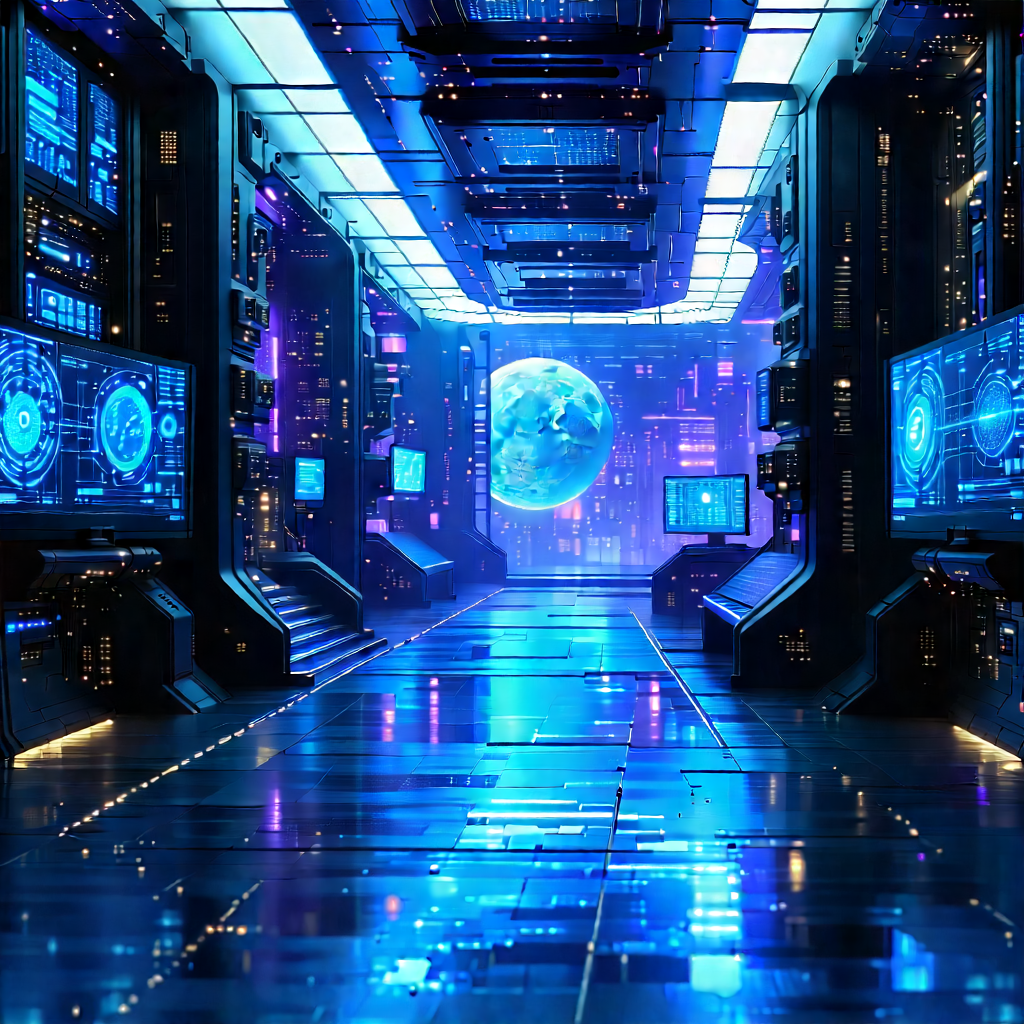 Artificial Intelligence Visualization With Futuristic Scene,