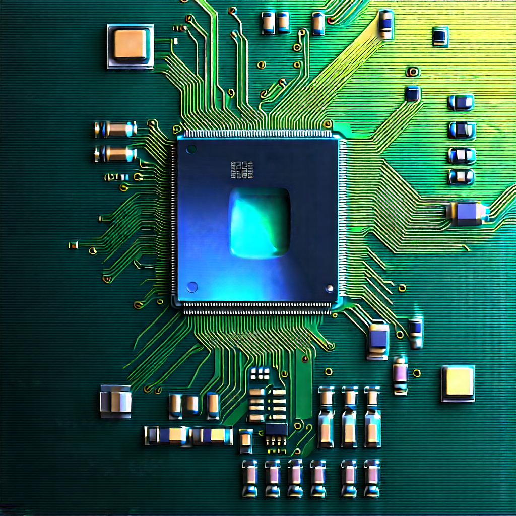 Close-up Of Electronic Circuit With Close-up Computer