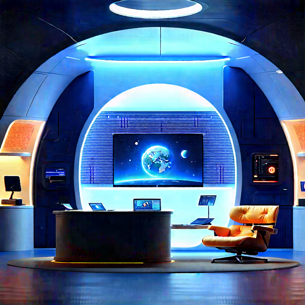 Futuristic Tech Startup Office With Image, There