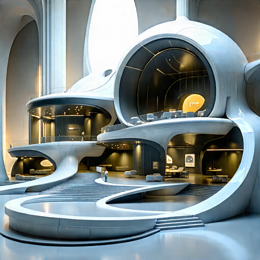 Futuristic Innovation Hub With Image, There