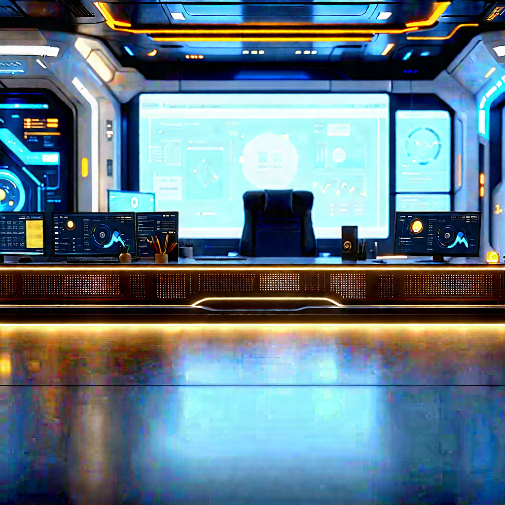 Futuristic Tech Startup Office With Image, There