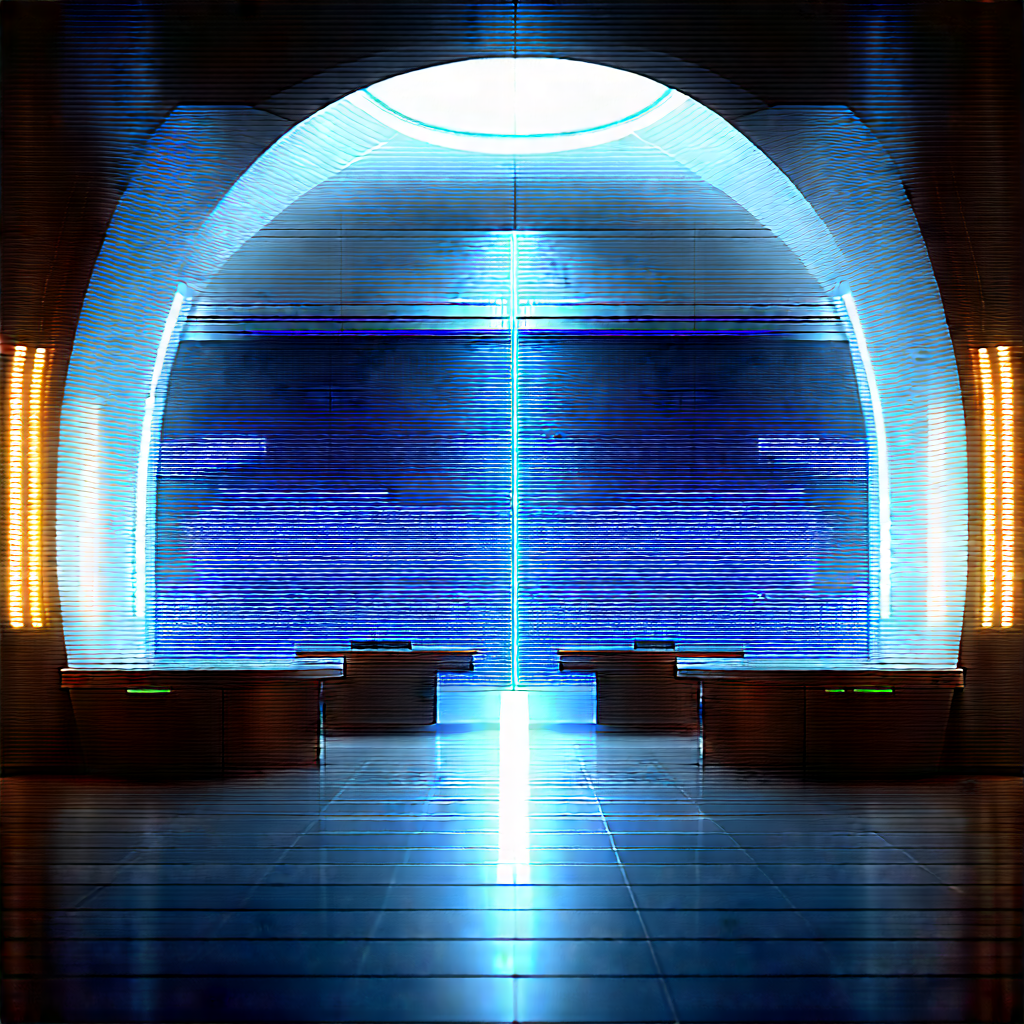 Futuristic Research Laboratory With Image, There