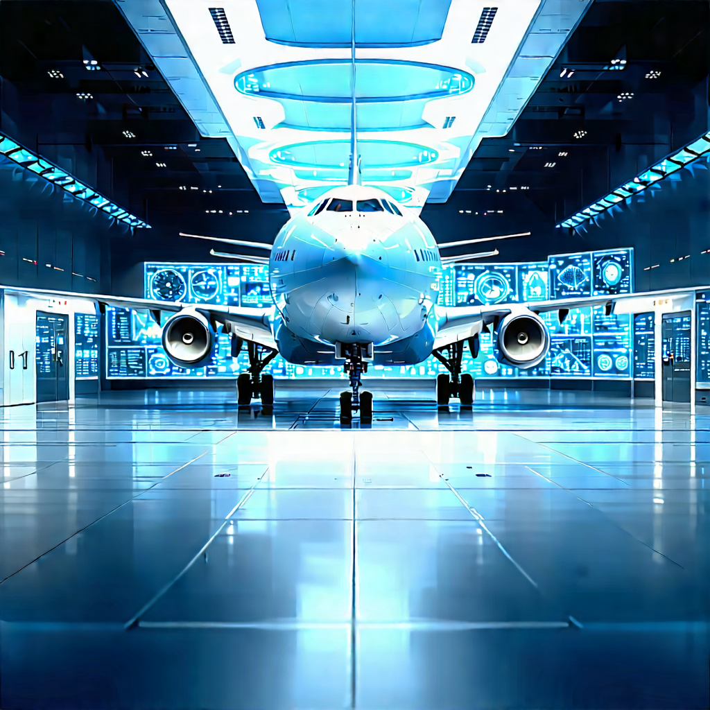 Aerospace Technology In Research Center With Large Blue