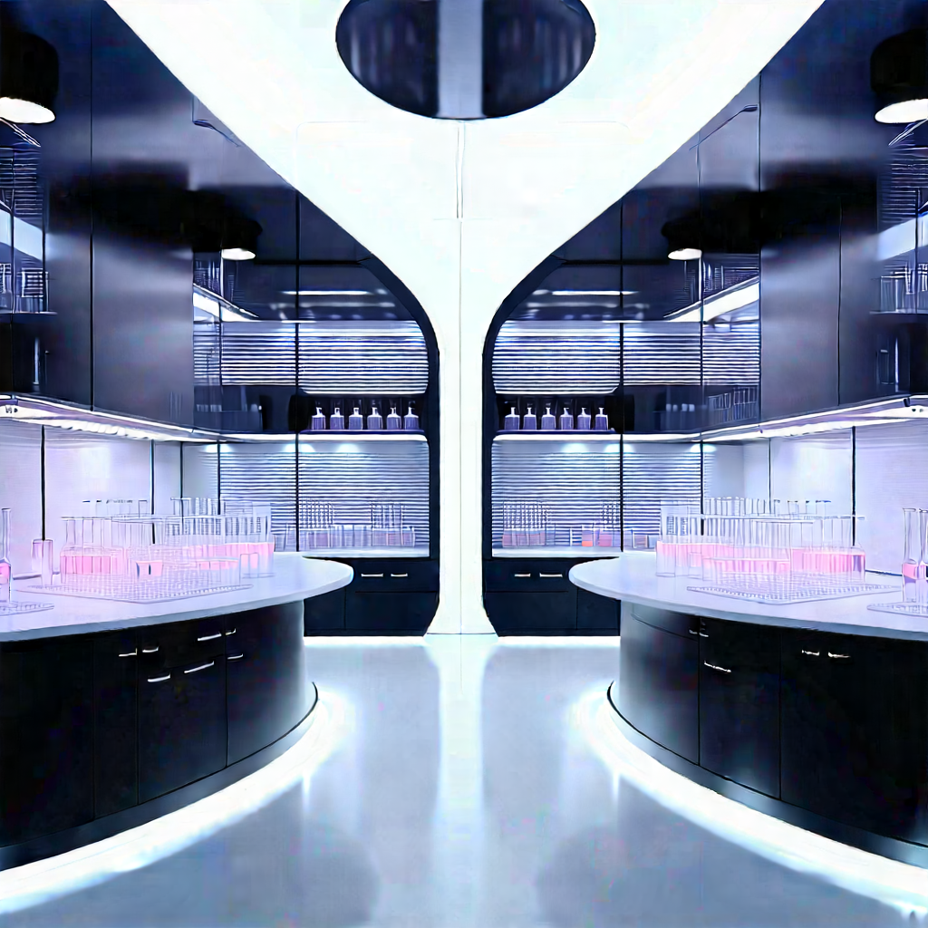 Futuristic Research Laboratory With Large, Well-lit