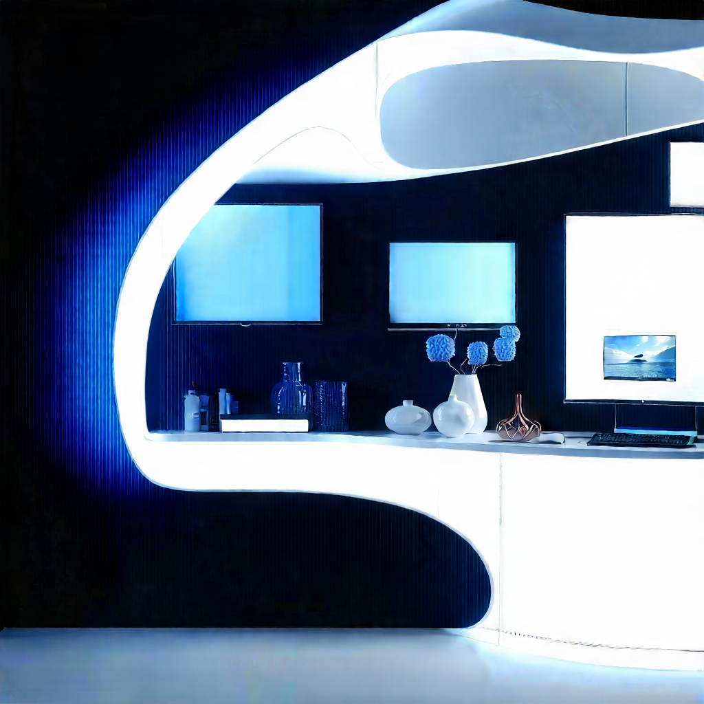 (futuristic:1.39) Smart Home With Modern Sleek