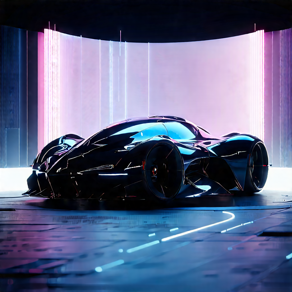 Automotive Technology In Tech Office With Futuristic Parked